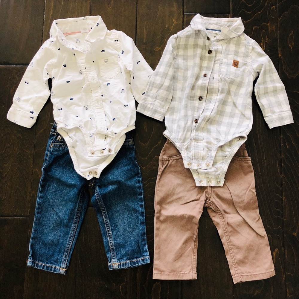 Baby Boy 9M Pant shirt set- 2 Pack